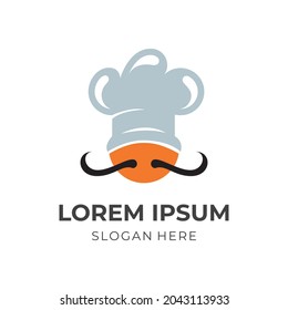abstract chef logo concept with flat colorful style