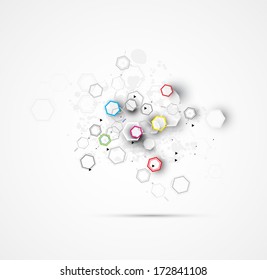 abstract chemical formula technology business science background