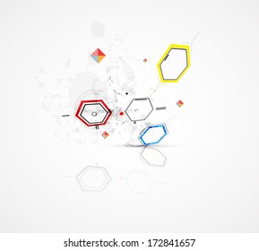 abstract chemical formula technology business science background