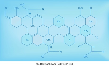 Abstract chemistry and chemical formulas. Science and medical innovation technology concept background design. Vector illustration.