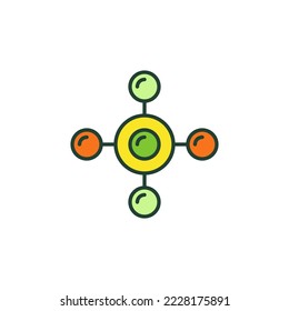 Abstrakte Chemie Molecule Vektorkonzept einfache farbige Symbol oder Zeichen