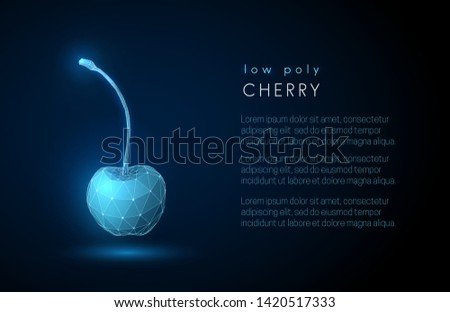 Abstract cherry. 3d low poly style design
