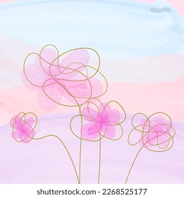 abstract cherry blossom watercolor effect vector background