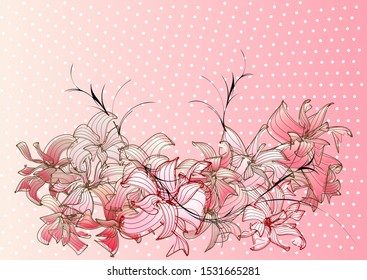 abstract cherry blossoms on a pink background