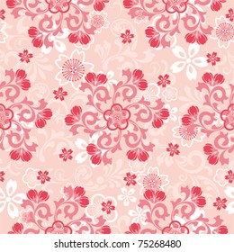 Abstract cherry blossoms pattern. Illustration vector.