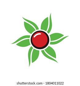 Logo für abstrakte Kirschblumen. Konzept-Grafik-Vektordesign