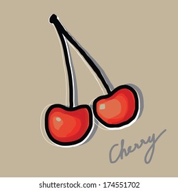 The abstract of cherry hand - drawn