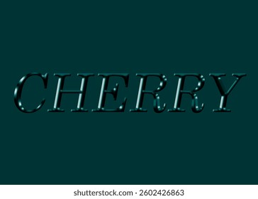 Abstract Cherry Text Effect Design Teal Background