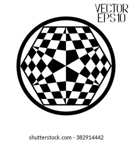 Abstract Chess Background. Black White Structure for Your Design of Logo. Vector Illustration