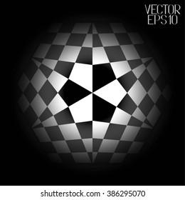 Abstract Chess Background. Black White Structure for Your Design of Logo. Vector Illustration