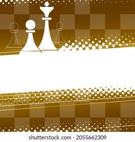 Abstract chess background. Design element with chess pieces. Vector illustration
