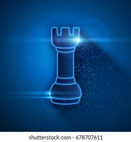 Abstract Chess background with light particles. Vector illustration