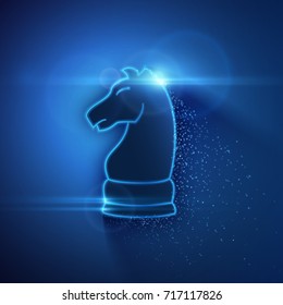 Abstract Chess background with light particles. Vector illustration