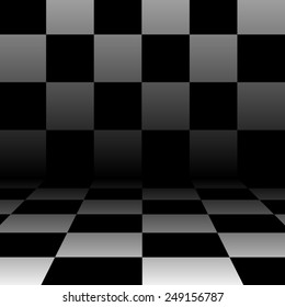 Abstract chess background in perspective