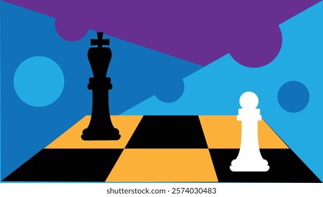 Abstract Chess Board Flat Style. Graphic design elements and resources concept vector art