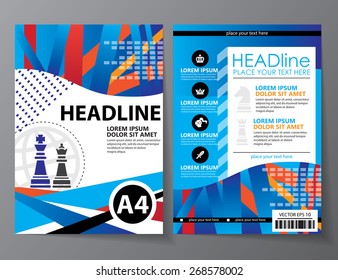 Abstract chess design vector template layout 
