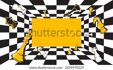 Abstract chess game banner design. Game concept
