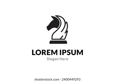 Abstract chess horse logo, icon design vector template