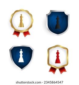 Abstract Chess King Badge and Label Collection, can be used for business designs, presentation designs or any suitable designs.