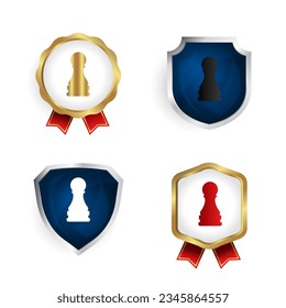 Abstract Chess Pawn Badge and Label Collection, can be used for business designs, presentation designs or any suitable designs.