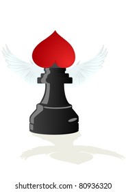 Abstract chess pieces. Illustration on a white background.