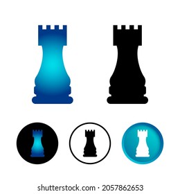 Abstract Chess Rook Icon Set