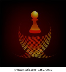 Abstract chess. winning the cup. Vector