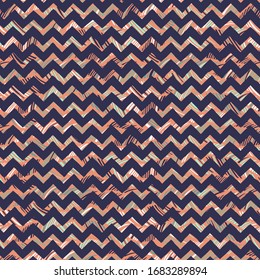 Abstract Chevron background in mint, blue and orange, surface design