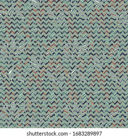 Abstract Chevron background in mint, blue and orange, surface design
