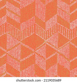 Abstract chevron seamless pattern. Mosaic patchwork style background. Geometric design with triangles and rectangles. Beads ornament, ethnic african mosaic motifs.