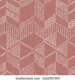 Abstract chevron seamless pattern. Mosaic patchwork style background. Geometric design with triangles and rectangles. Beads ornament, ethnic african mosaic motifs.