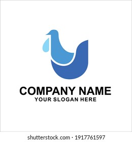 abstraktes Huhn-Blue-Logo, Vektorgrafik