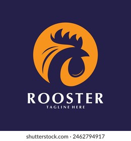 Abstract Chicken Head Logo Design. Vector Rooster Head Symbol.