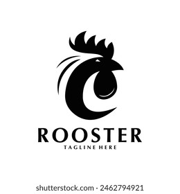 Abstract Chicken Head Logo Design. Vector Rooster Head Symbol.