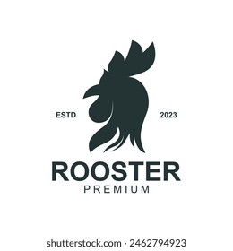 Abstract Chicken Head Logo Design. Vector Rooster Head Symbol.