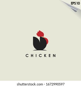 Abstract Chicken Logo Design. Abstract Chicken Logo Template. Modern Design. Flat Logo. Vector Illustration