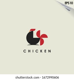 Abstract Chicken Logo Design. Abstract Chicken Logo Template. Modern Design. Flat Logo. Vector Illustration