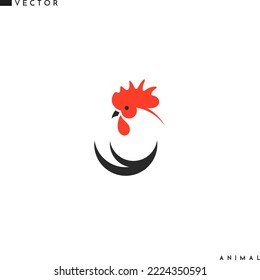 Abstract chicken logo. Isolated bird