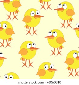 abstract chicken seamless background in yellow