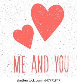 Abstract childish pink heart pattern for design t-shirt, wedding card, bridal  invitation, valentine's day poster, brochures, album, scrapbook etc. 