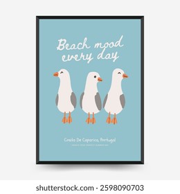 Abstract childlike summer vibe posters template. Modern trendy minimal style. Hand drawn Rounded design for wallpaper, wall decor, print, postcard, cover, template, banner. 