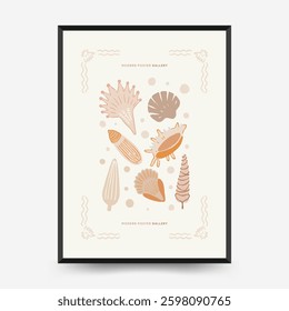 Abstract childlike summer vibe posters template. Modern trendy minimal style. Hand drawn Rounded design for wallpaper, wall decor, print, postcard, cover, template, banner. 