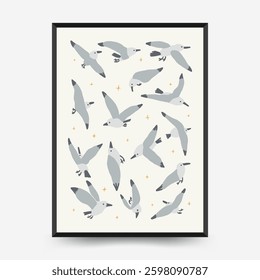 Abstract childlike summer vibe posters template. Modern trendy minimal style. Hand drawn Rounded design for wallpaper, wall decor, print, postcard, cover, template, banner. 