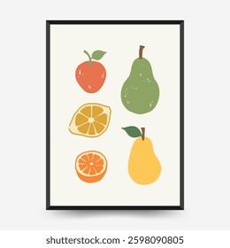 Abstract childlike summer vibe posters template. Modern trendy minimal style. Hand drawn Rounded design for wallpaper, wall decor, print, postcard, cover, template, banner. 