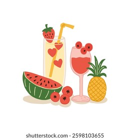 Abstract childlike summer vibe posters template. Modern trendy minimal style. Hand drawn Rounded design for wallpaper, wall decor, print, postcard, cover, template, banner. 