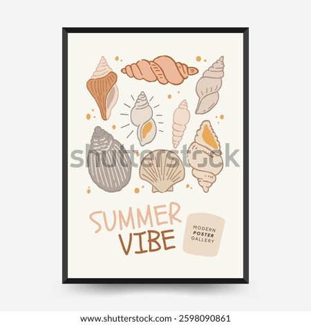 Abstract childlike summer vibe posters template. Modern trendy minimal style. Hand drawn Rounded design for wallpaper, wall decor, print, postcard, cover, template, banner. 