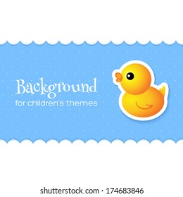 Abstract children's background with duck. For banners, backgrounds, cards, etc