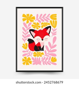 Abstract Childrens Room posters template. Modern trendy Kids minimal style. Hand drawn design for wallpaper, wall decor, print, postcard, cover, template, banner. 
