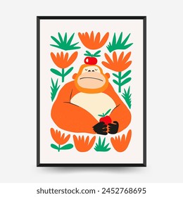 Abstract Childrens Room posters template. Modern trendy Kids minimal style. Hand drawn design for wallpaper, wall decor, print, postcard, cover, template, banner. 