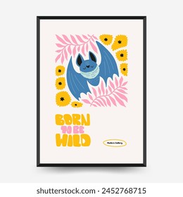 Abstract Childrens Room posters template. Modern trendy Kids minimal style. Hand drawn design for wallpaper, wall decor, print, postcard, cover, template, banner. 